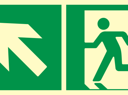 Kierunek do wyjścia ewakuacyjnego w górę (w lewo)