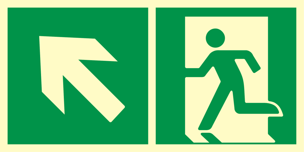 Kierunek do wyjścia ewakuacyjnego w górę (w lewo)