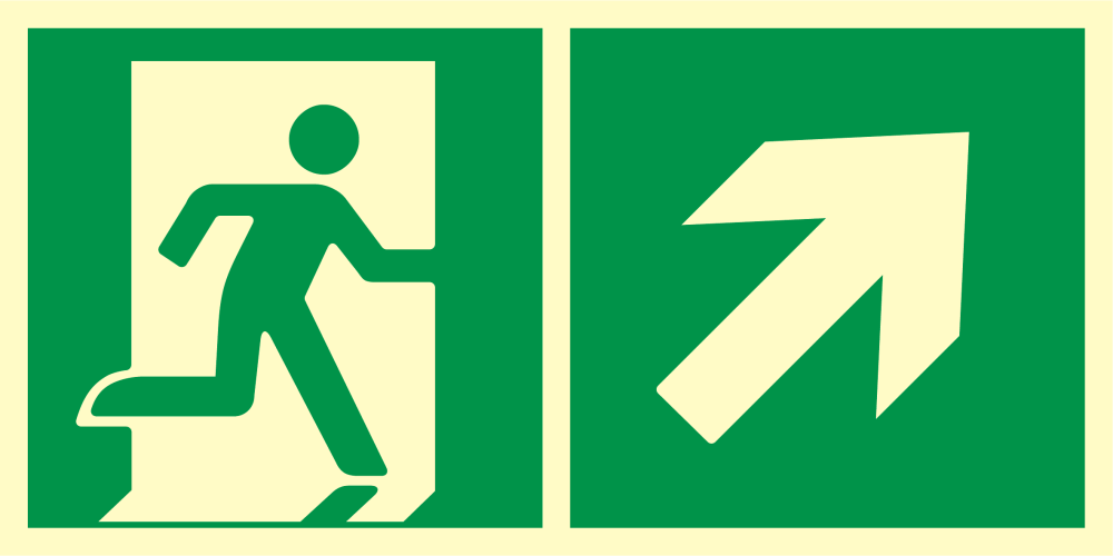 Kierunek do wyjścia ewakuacyjnego w górę (w prawo)
