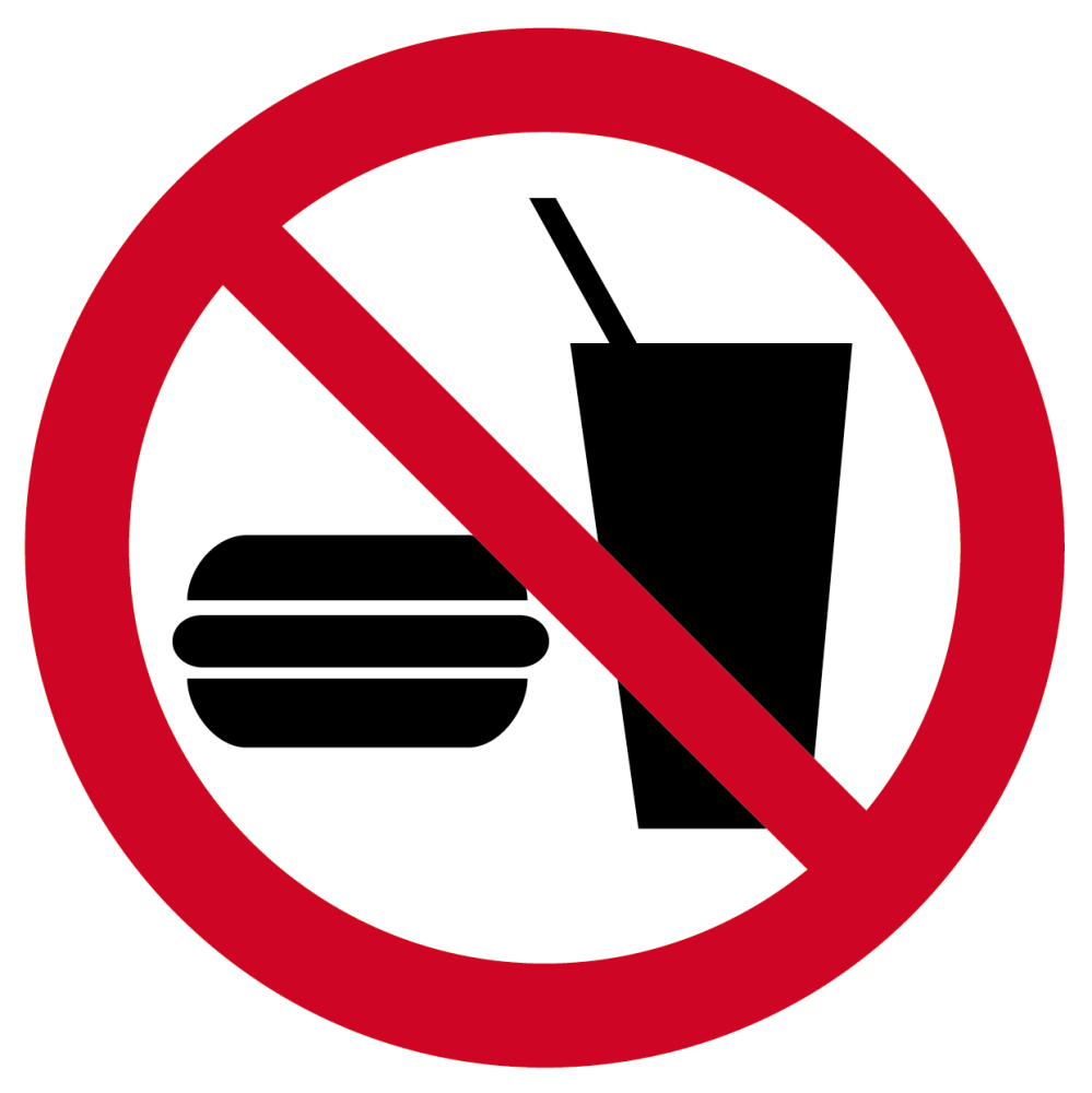 Zakaz wstępu z jedzeniem i piciem